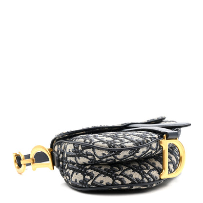 Christian Dior Oblique Mini Saddle Bag Blue 4 of 13