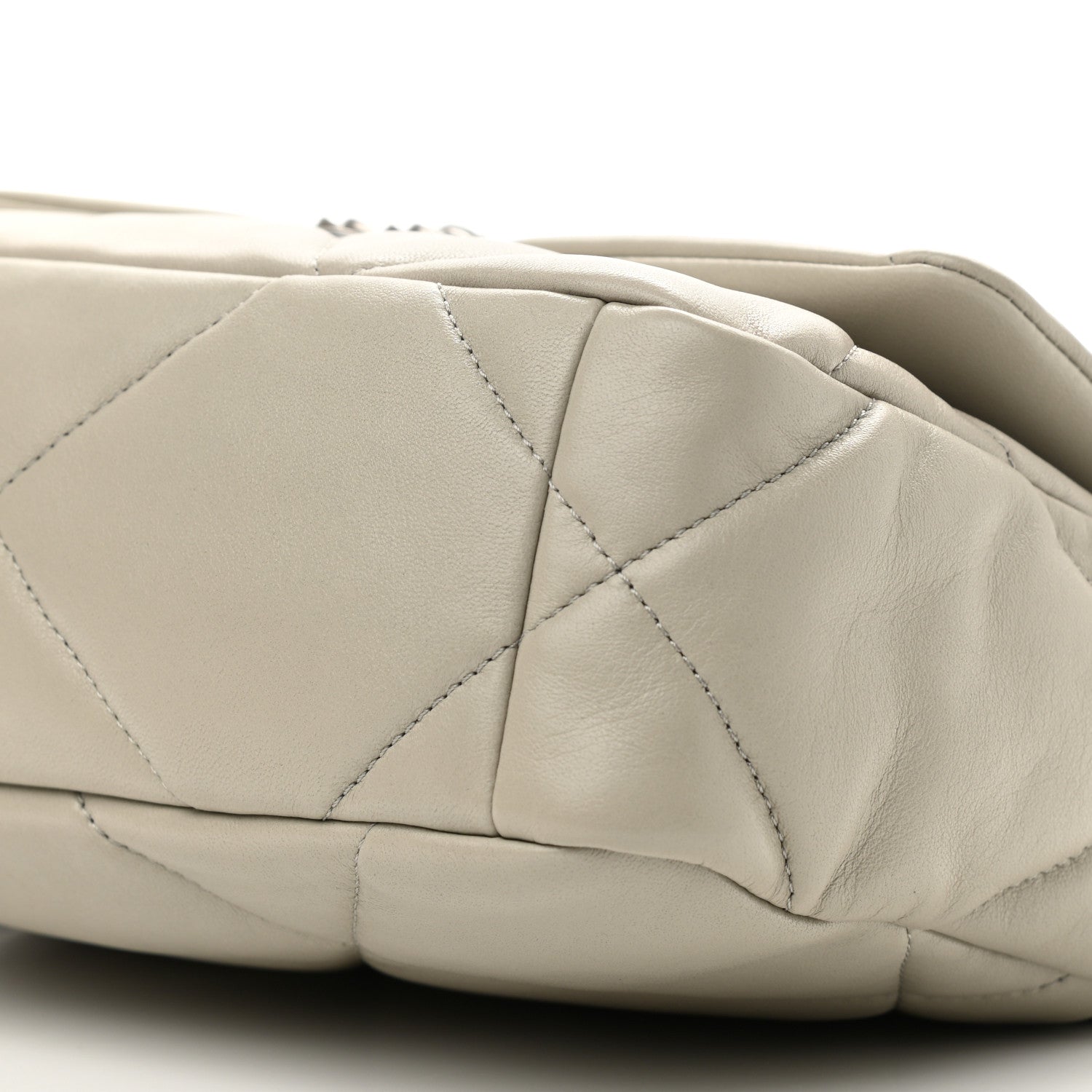 Chanel Lambskin Quilted Medium Chanel 19 Flap Light Grey 9 of 10