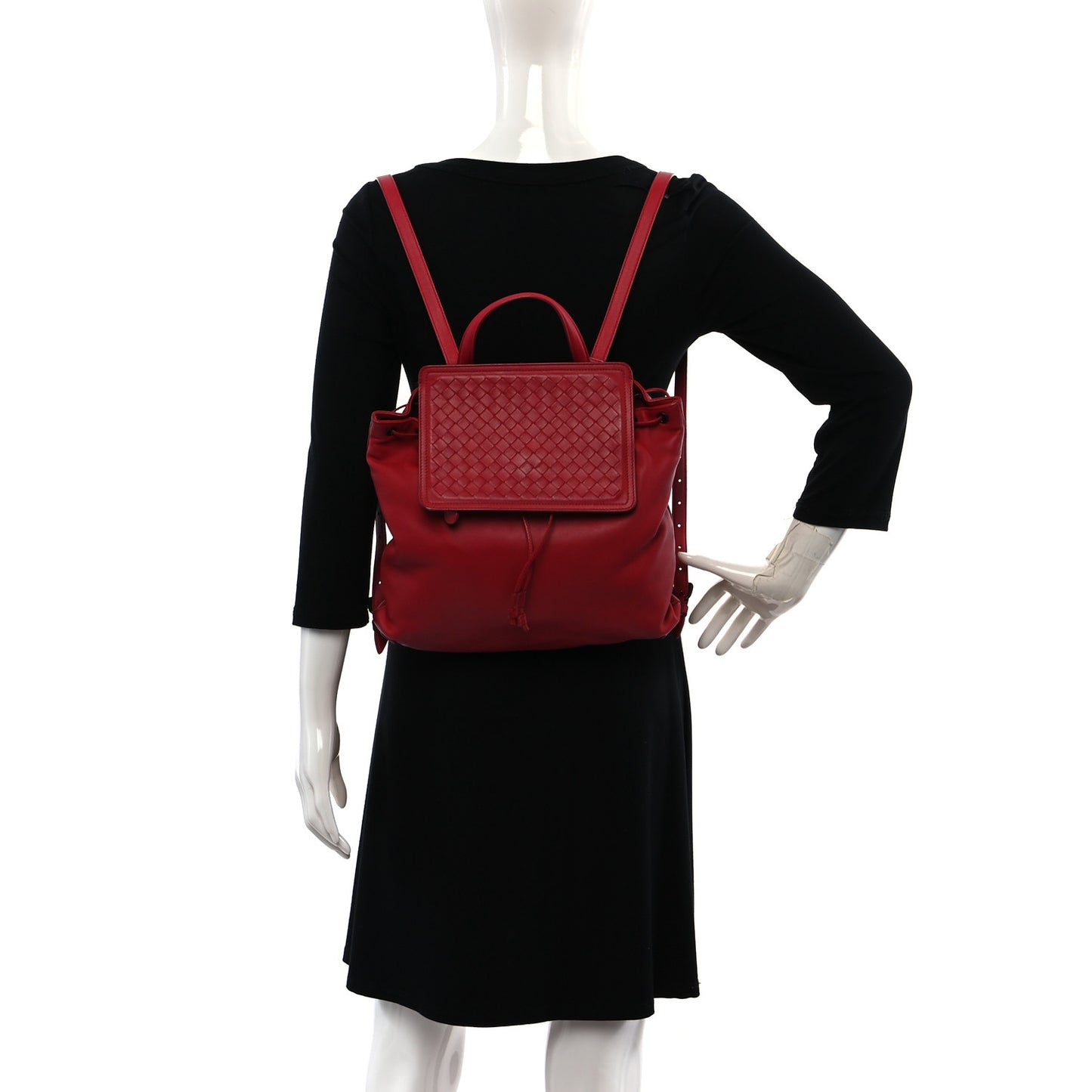 Nappa Intrecciato Backpack China Red