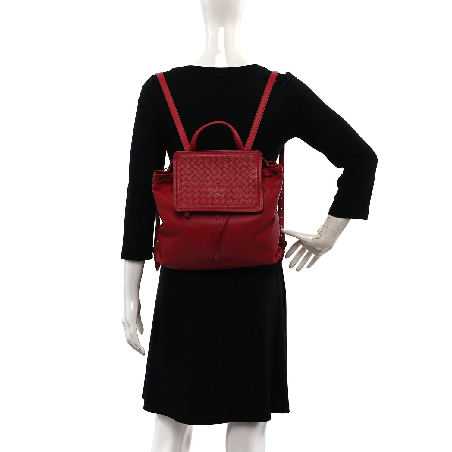 Bottega Veneta Nappa Intrecciato Backpack China Red 2 of 18