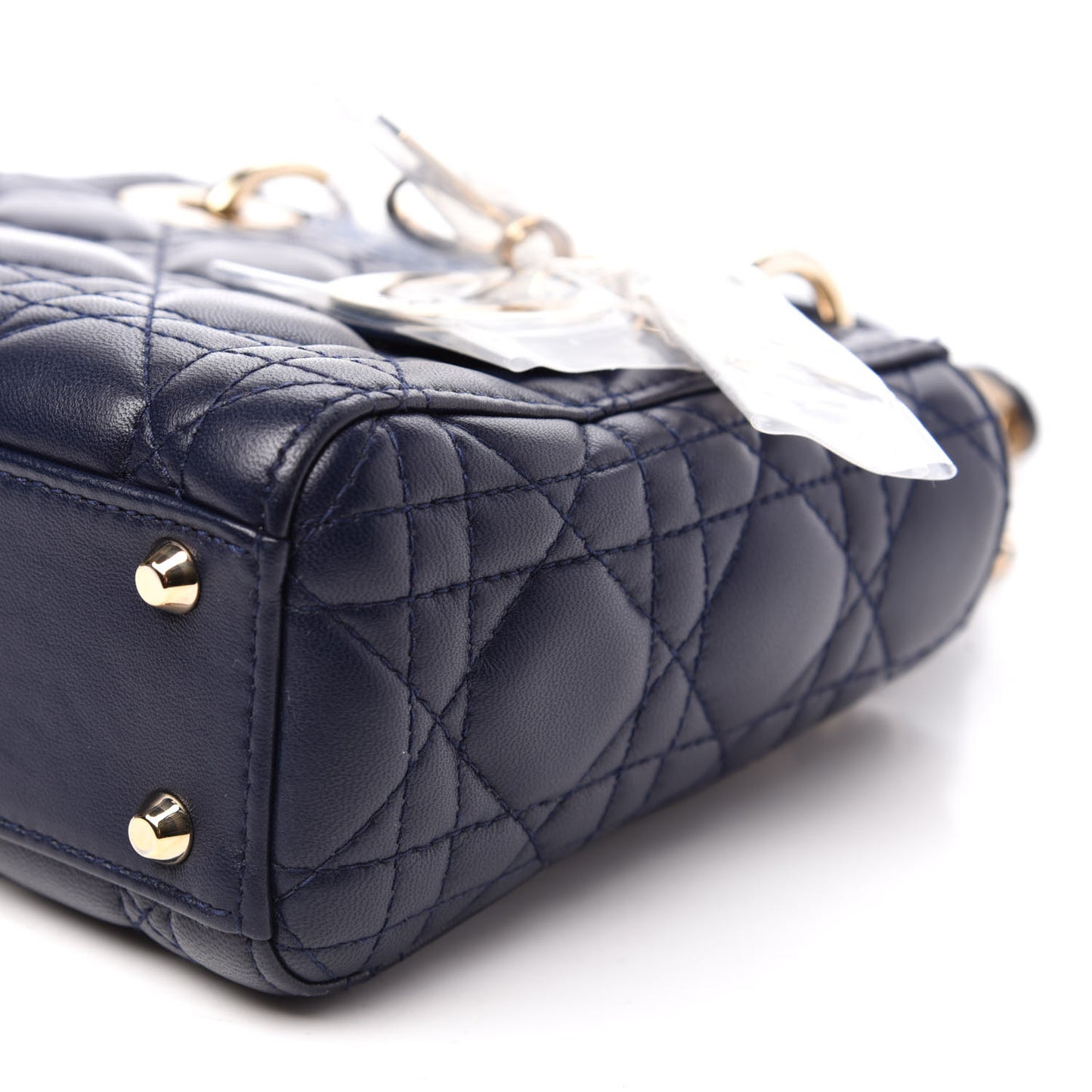Lambskin Cannage Mini Lady Dior Navy Blue