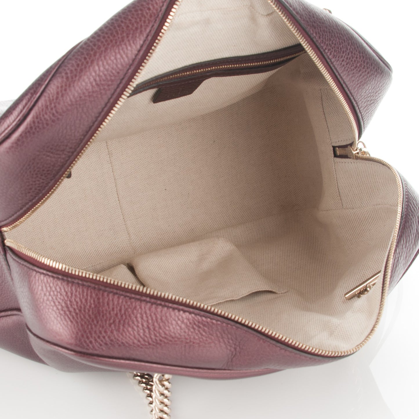 Metallic Cellarius Calfskin Medium Soho Bowler Classic Burgundy