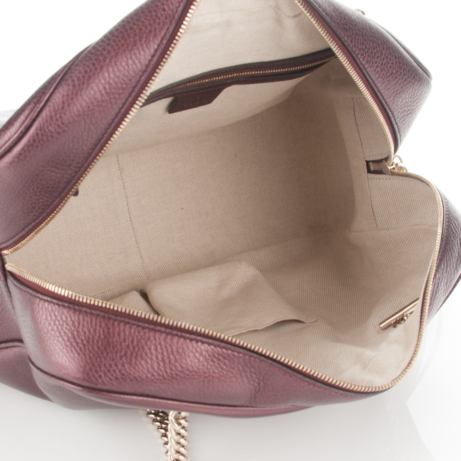 Gucci Metallic Cellarius Calfskin Medium Soho Bowler Classic Burgundy 5 of 7