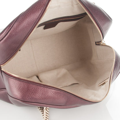 Gucci Metallic Cellarius Calfskin Medium Soho Bowler Classic Burgundy 5 of 7