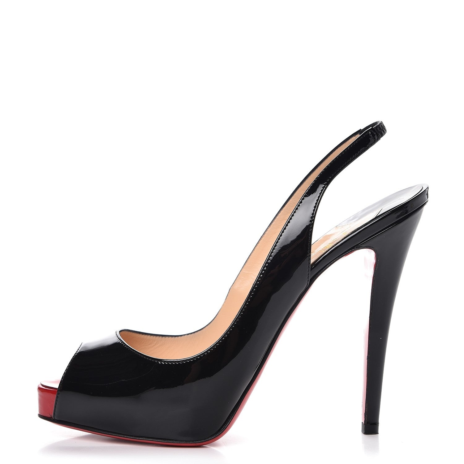 Christian Louboutin Patent Private Number 120 Pumps 40 Black Red 1 of 10