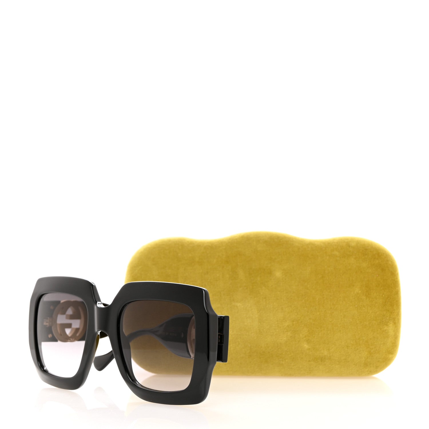 Gucci Acetate Square Frame Chain Sunglasses GG1022S Black 8 of 8
