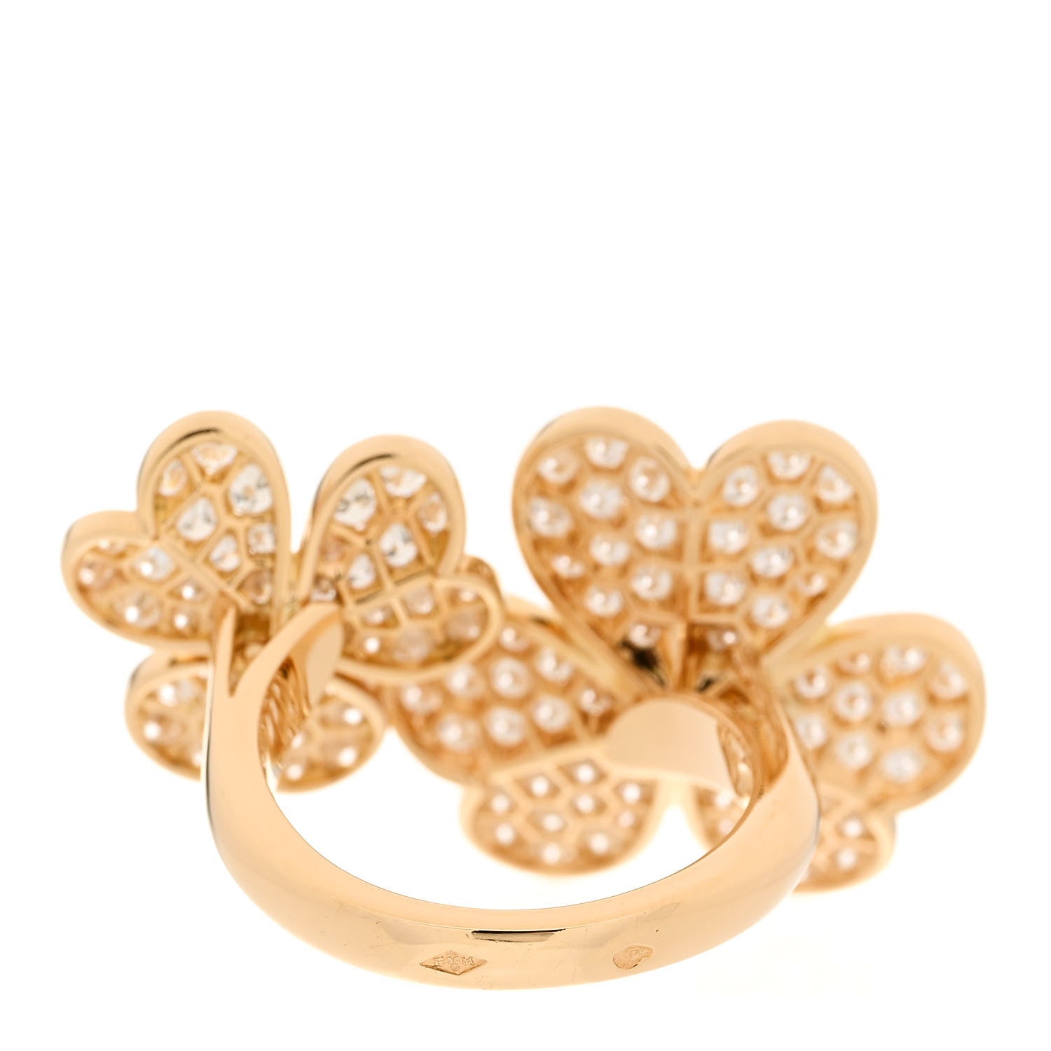 Van Cleef & Arpels 18K Yellow Gold Diamond Frivole Between The Finger Pave Ring 52 6 4 of 6