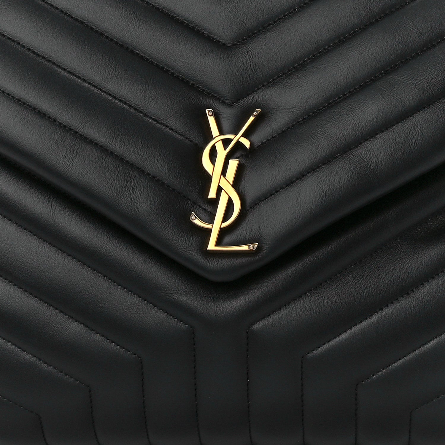 Saint Laurent Calfskin Y Quilted Monogram Large Loulou Chain Satchel Black 10 of 12