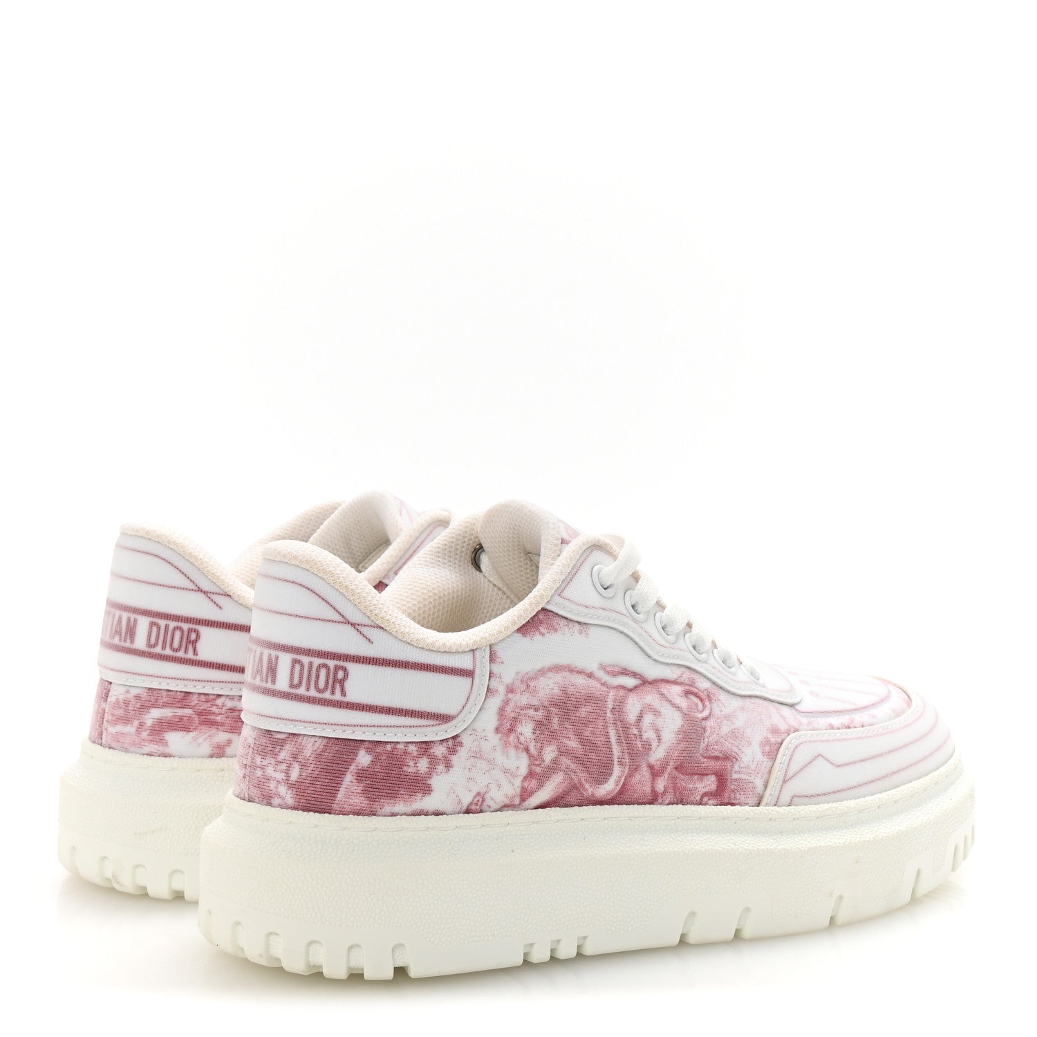 Christian Dior Neoprene Technical Fabric Dior Addict Toile De Jouy Low Top Sneakers 36.5 Framboise 5 of 9