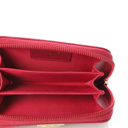 Chanel Caviar Quilted Boy Zip Around Coin Purse Wallet Fuchsia 5 of 8