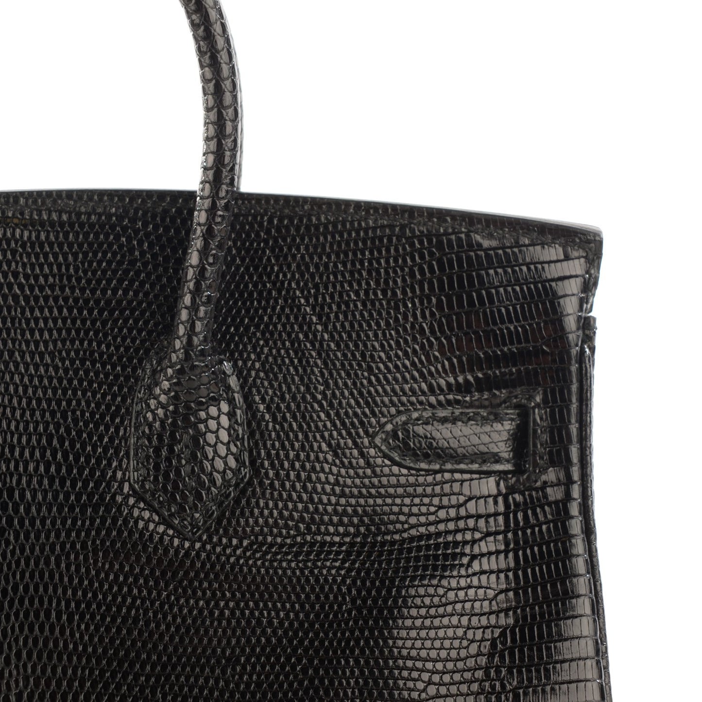 Shiny Lizard Birkin 25 Black