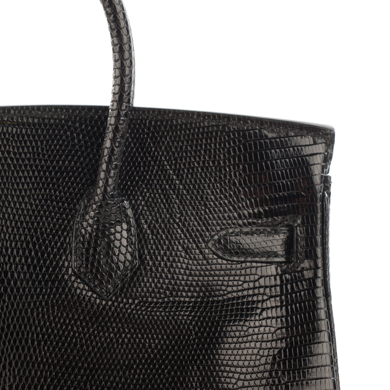 Hermes Shiny Lizard Birkin 25 Black 8 of 22