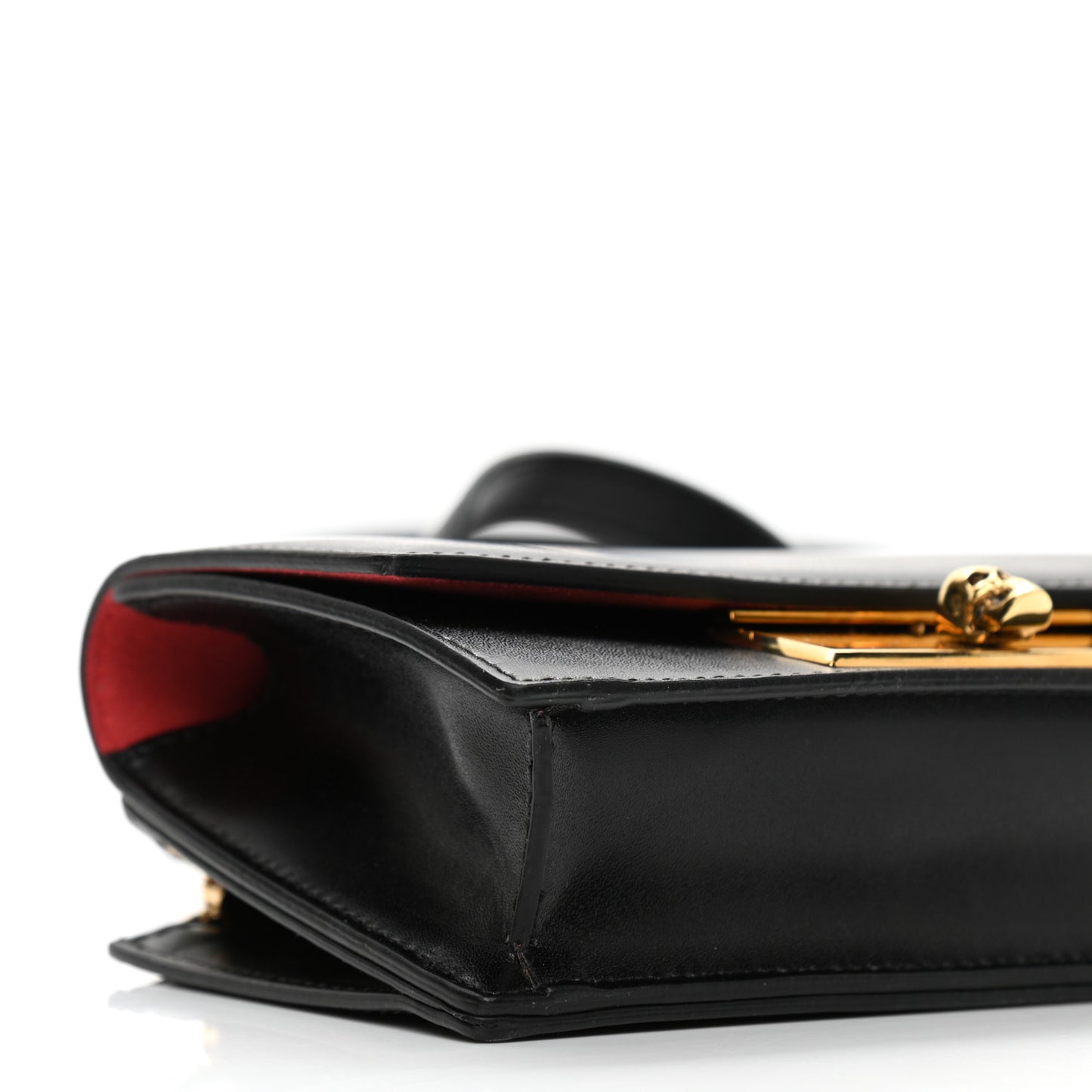 Calfskin Skull Lock Mini Crossbody Bag Black