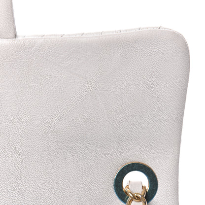 Chanel Calfskin Surpique Chevron Small Flap White 10 of 34