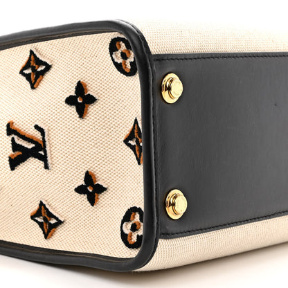 Louis Vuitton Canvas Calfskin Monogram On My Side MM Black 8 of 11