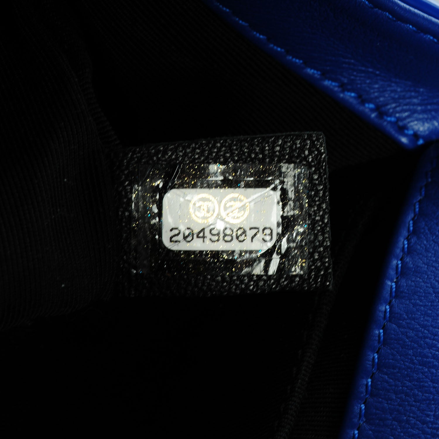 Chanel Patent Leather Medium Boy Flap Plexiglass Blue 7 of 8