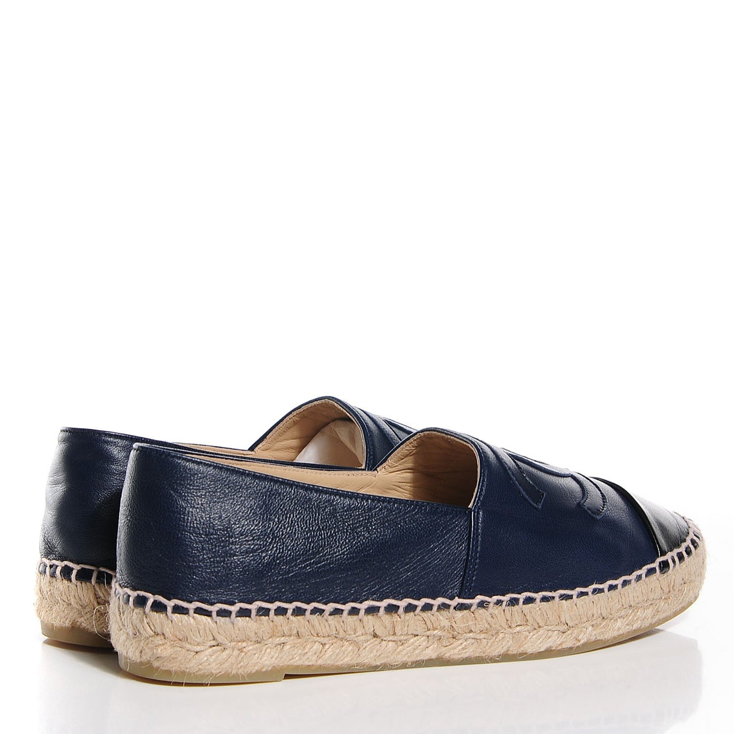 Lambskin Espadrilles 38 Navy Black