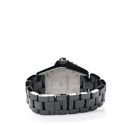 Chanel Stainless Steel Ceramic Diamond 38mm J12 Automatic Watch Black 3 of 5