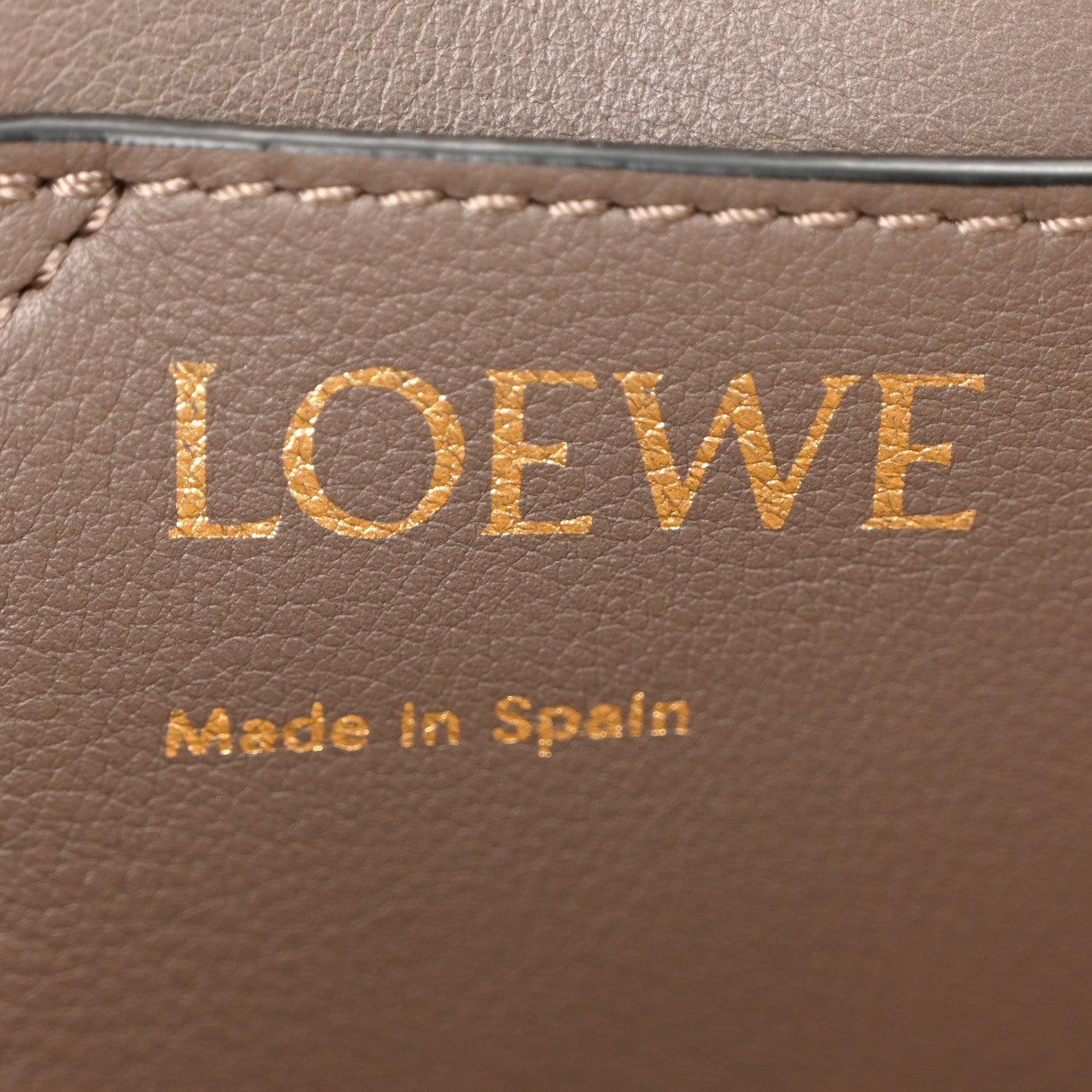 Loewe Grained Calfskin Small Anagram Tote Dark Taupe 6 of 9