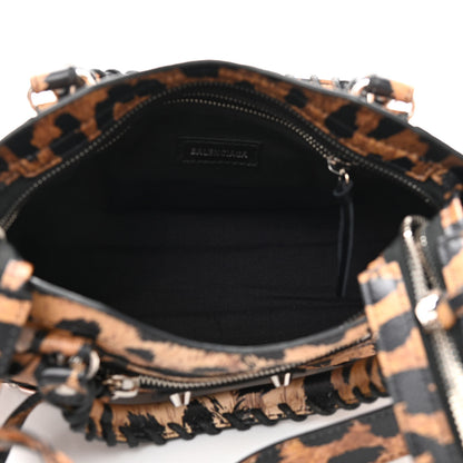 Balenciaga Smooth Calfskin Leopard Print Classic Silver Hardware Mini City Beige 5 of 10