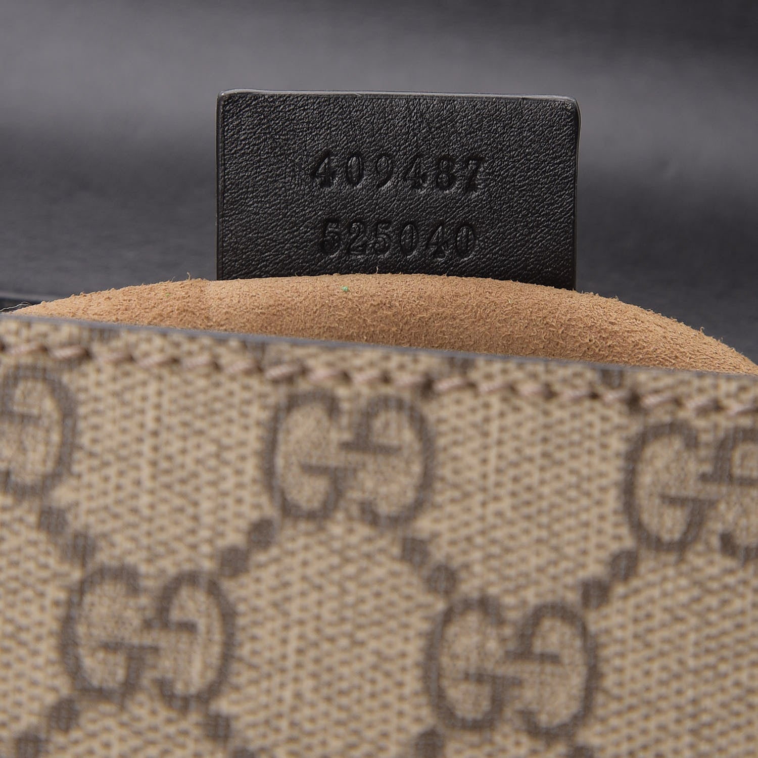 Gucci GG Supreme Monogram Calfskin Small Padlock Shoulder Bag Beige Black Cuir 10 of 12