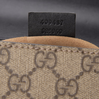 Gucci GG Supreme Monogram Calfskin Small Padlock Shoulder Bag Beige Black Cuir 10 of 12