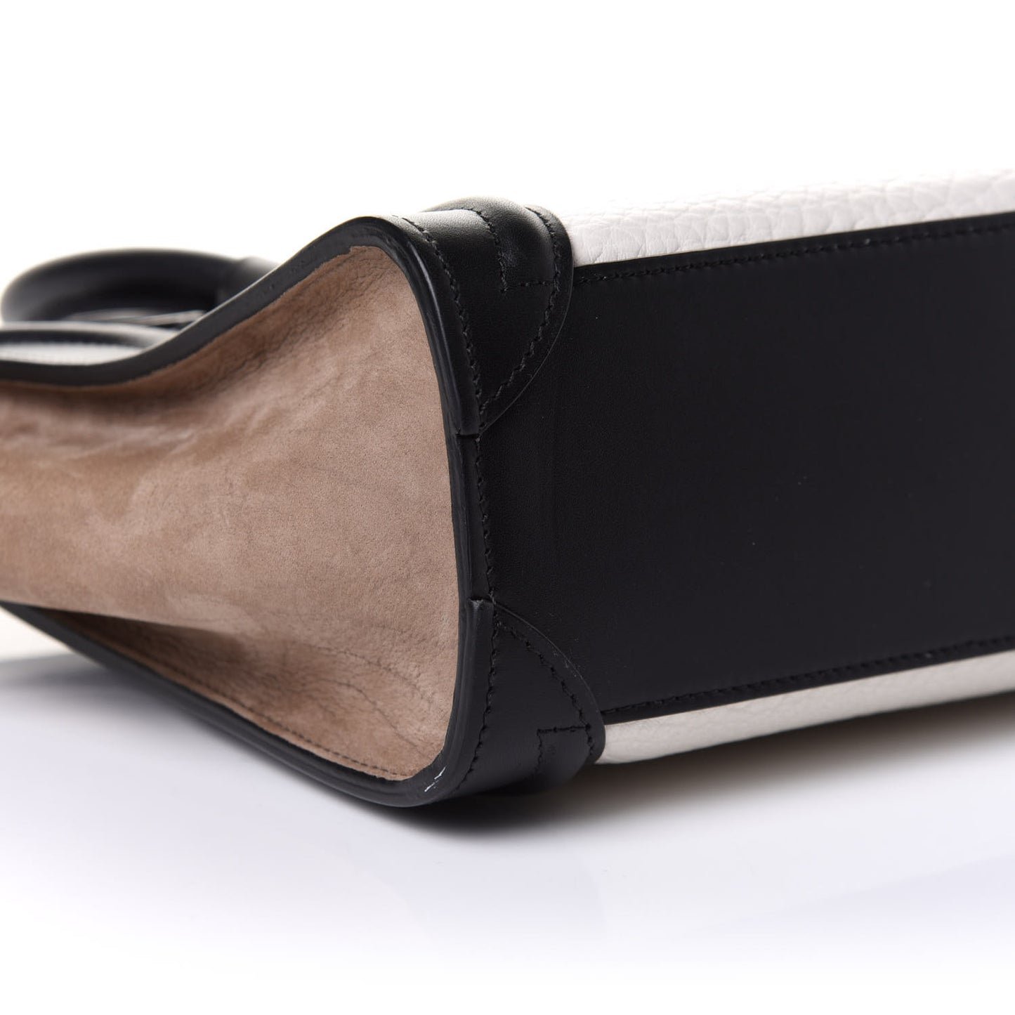 Bullhide Calfskin Suede Nano Tri-Color Luggage White