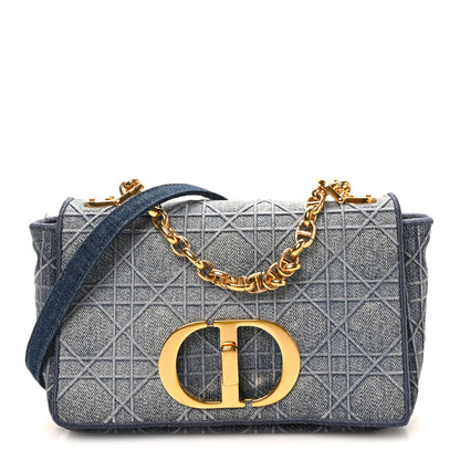 Christian Dior Denim Cannage Small Caro Bag Blue 1 of 9