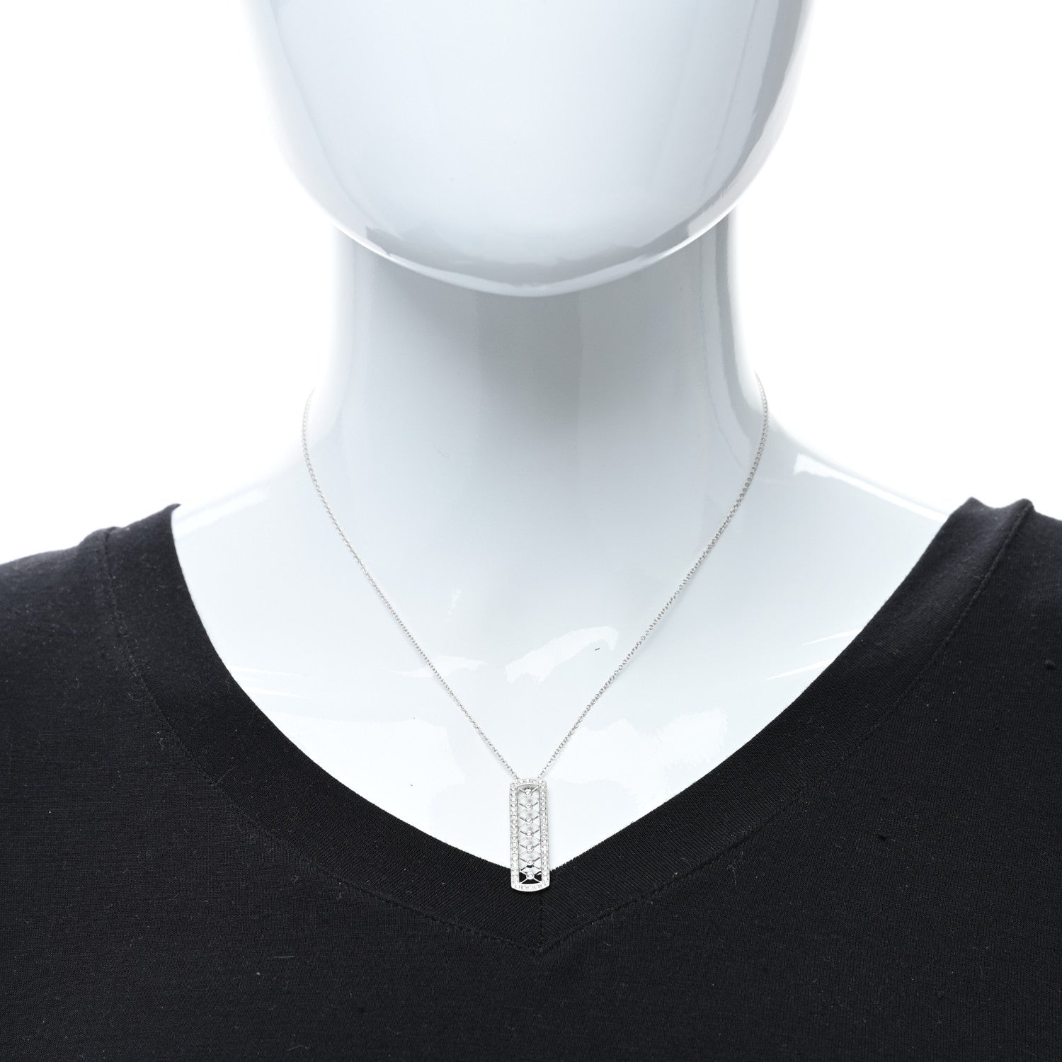 Tiffany Platinum Diamond Voile Weave Pendant Necklace 3 of 4
