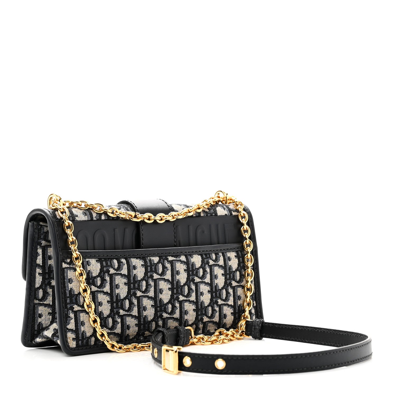 Christian Dior Oblique 30 Montaigne East West Chain Flap Bag Blue 3 of 9