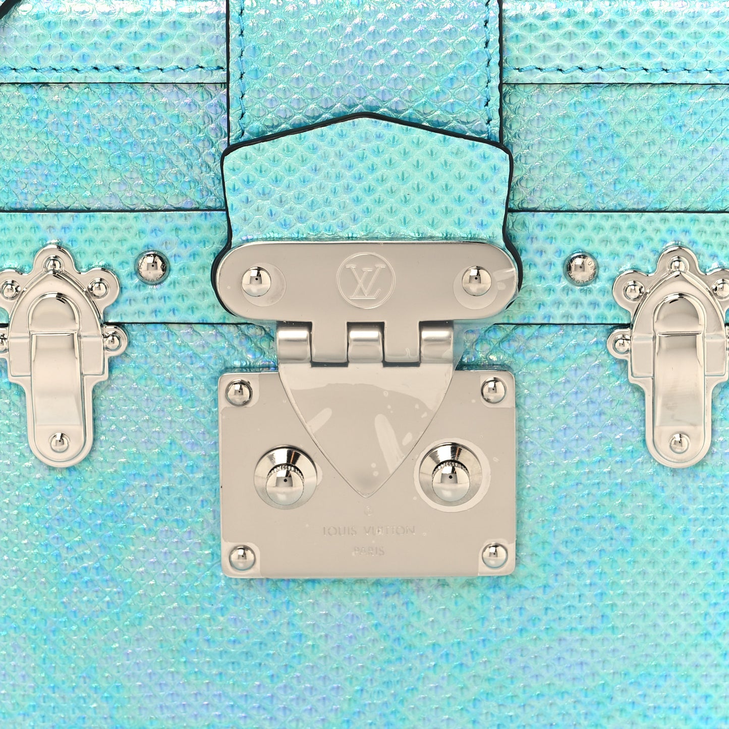 Iridescent Karung Petite Malle Blue Petrol
