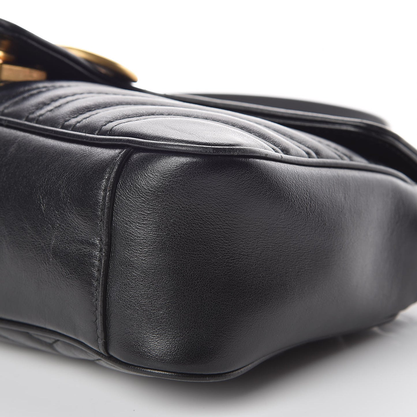 Calfskin Matelasse Small GG Marmont Shoulder Bag Black