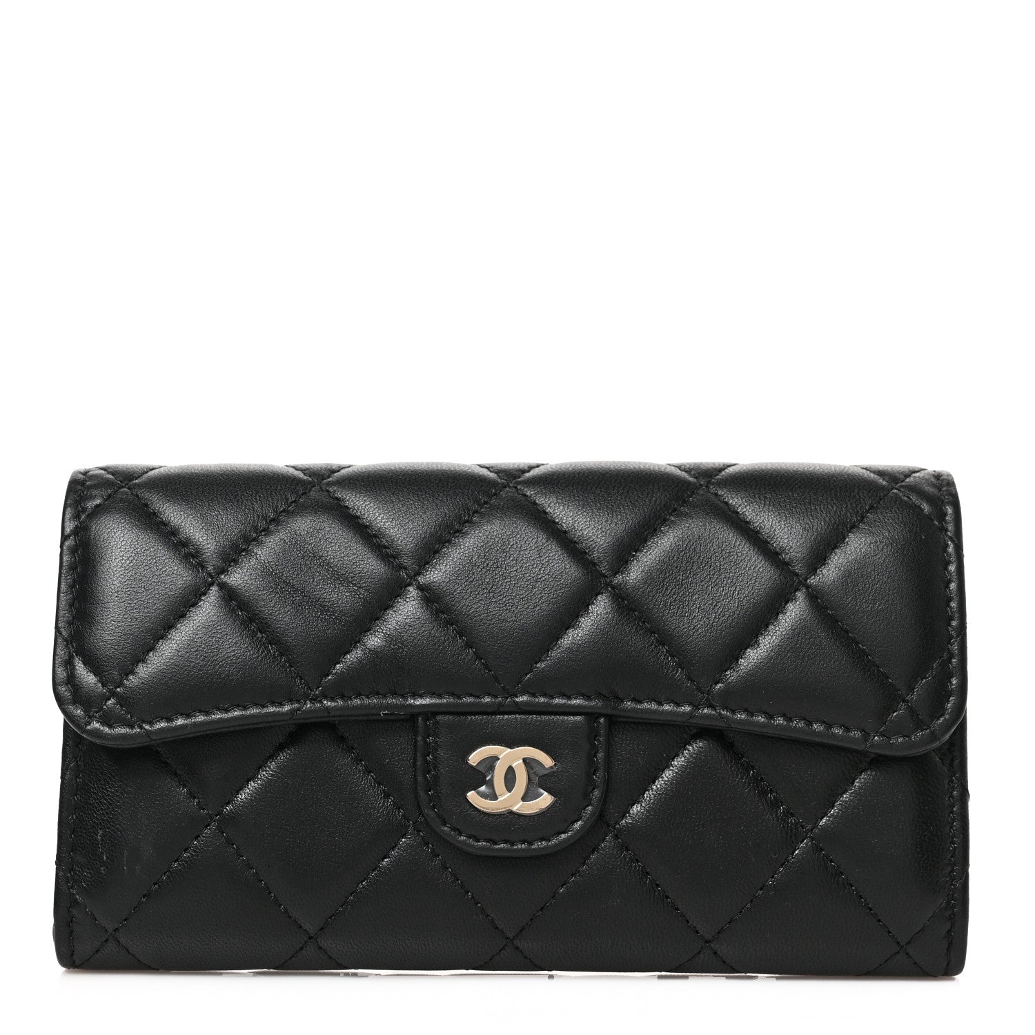 Chanel Lambskin Quilted Medium Flap Wallet Black 1 of 7