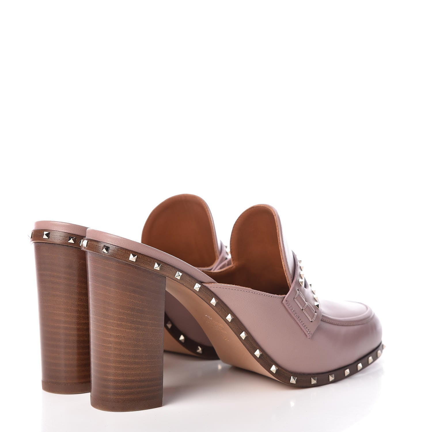 Valentino Garavani Nappa Soul Rockstud High Heel Mules 39 Lipstick 4 of 10