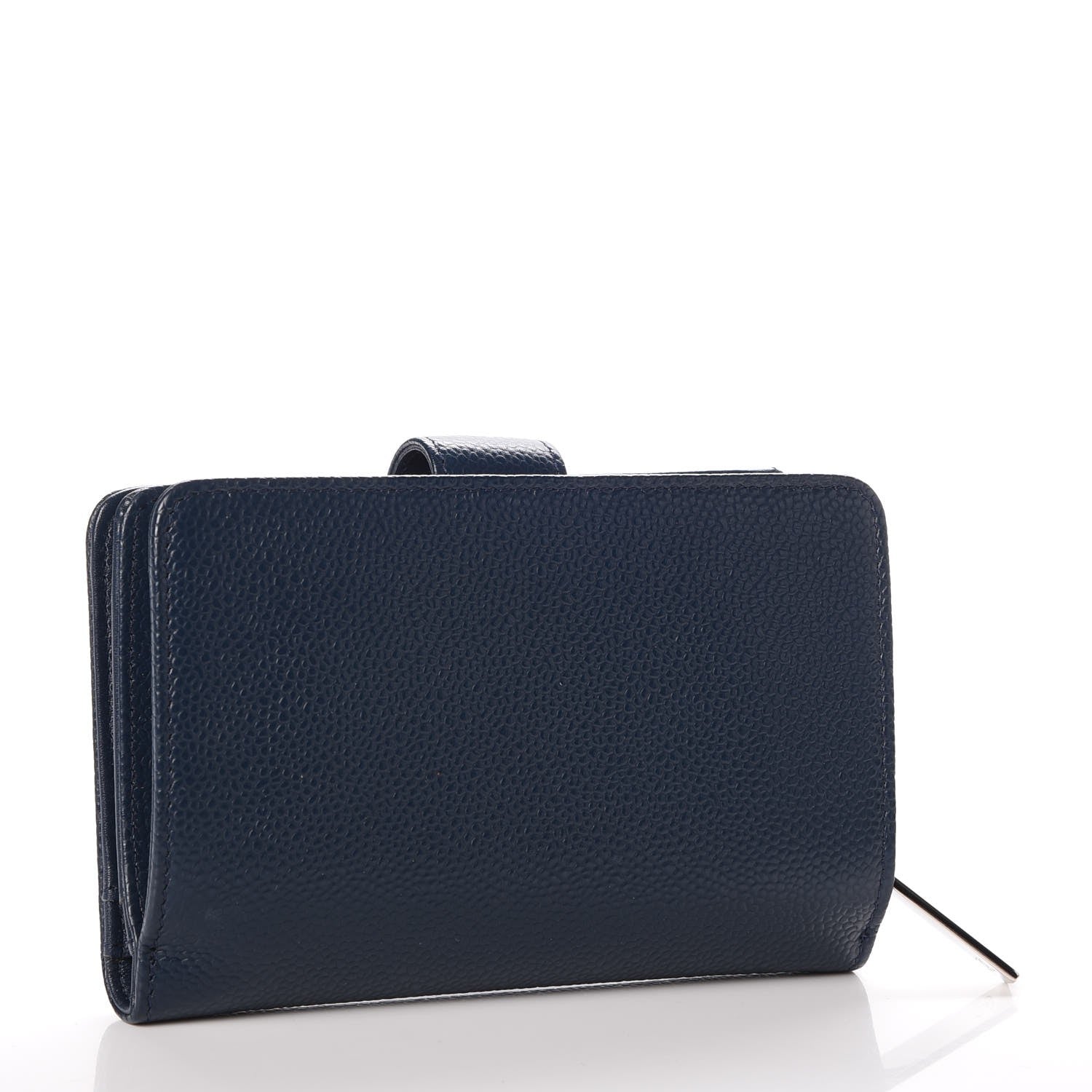 Chanel Caviar Timeless CC French Wallet Navy Blue 3 of 10