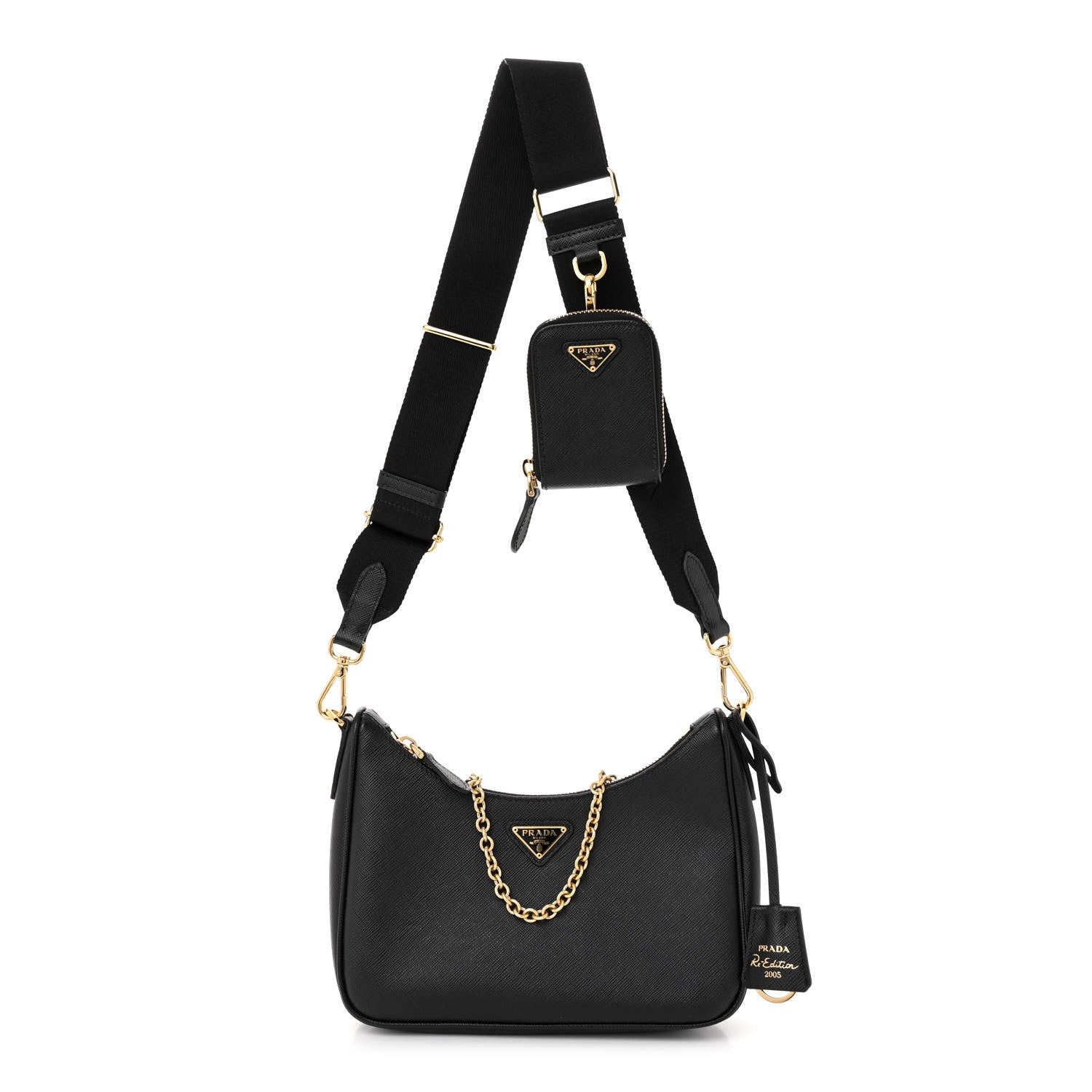 Prada Saffiano Lux Re-Edition 2005 Shoulder Bag Black 1 of 11