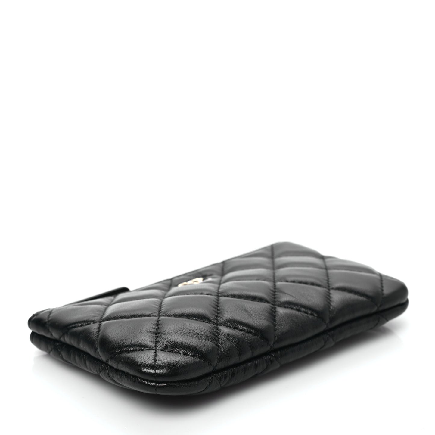 Lambskin Quilted Small No. 5 Cosmetic Case Black