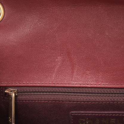 Chanel Sheepskin Stitched Chain Large Flap Bag Red 11 of 14
