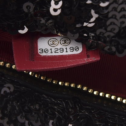 Chanel Sequins Quilted Large Chanel 19 Pouch Black 7 of 8