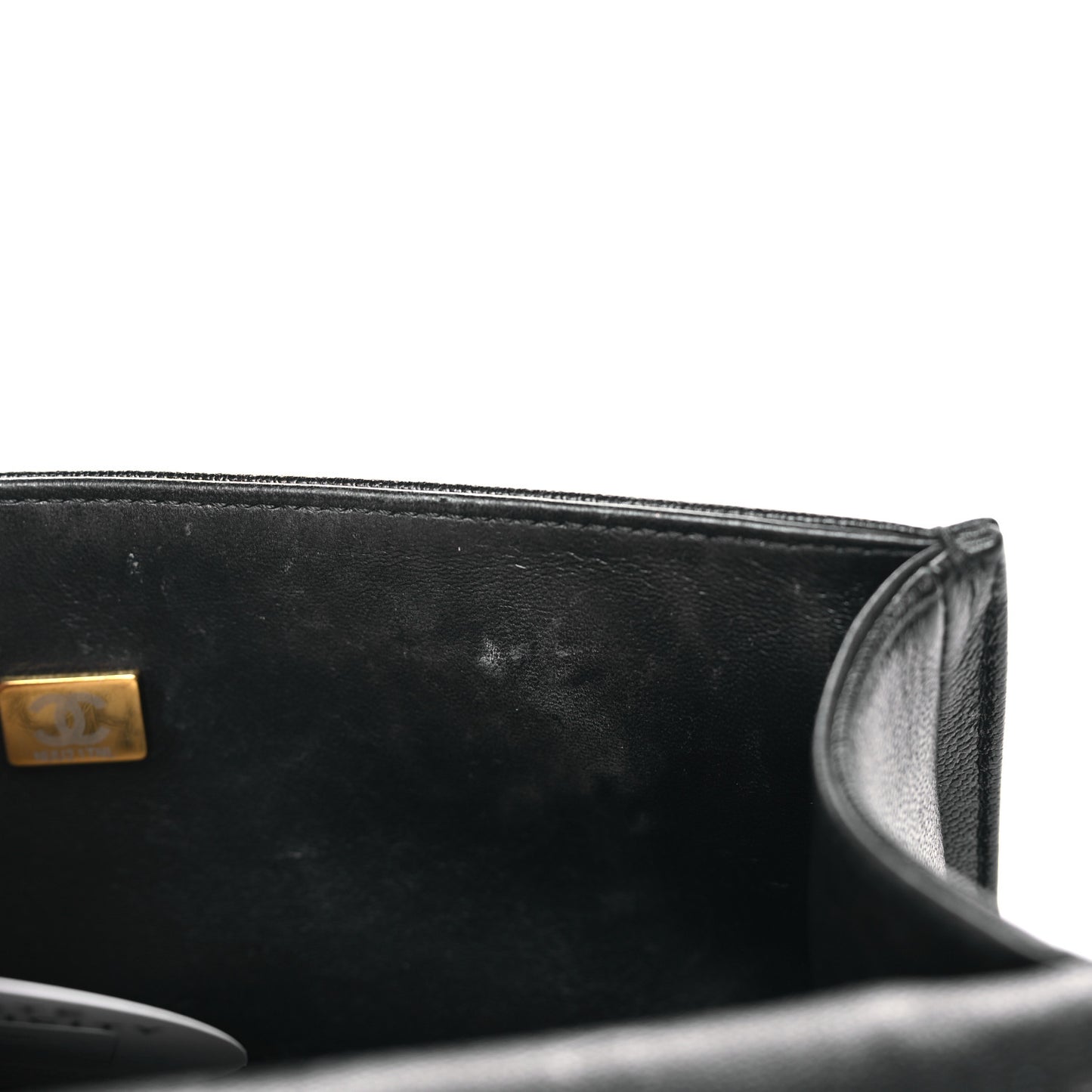 Caviar Quilted Medium Chain Around Boy Flap Black