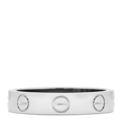 Cartier 18K White Gold 3.5mm LOVE Wedding Band Ring 48 4.5 5 of 10