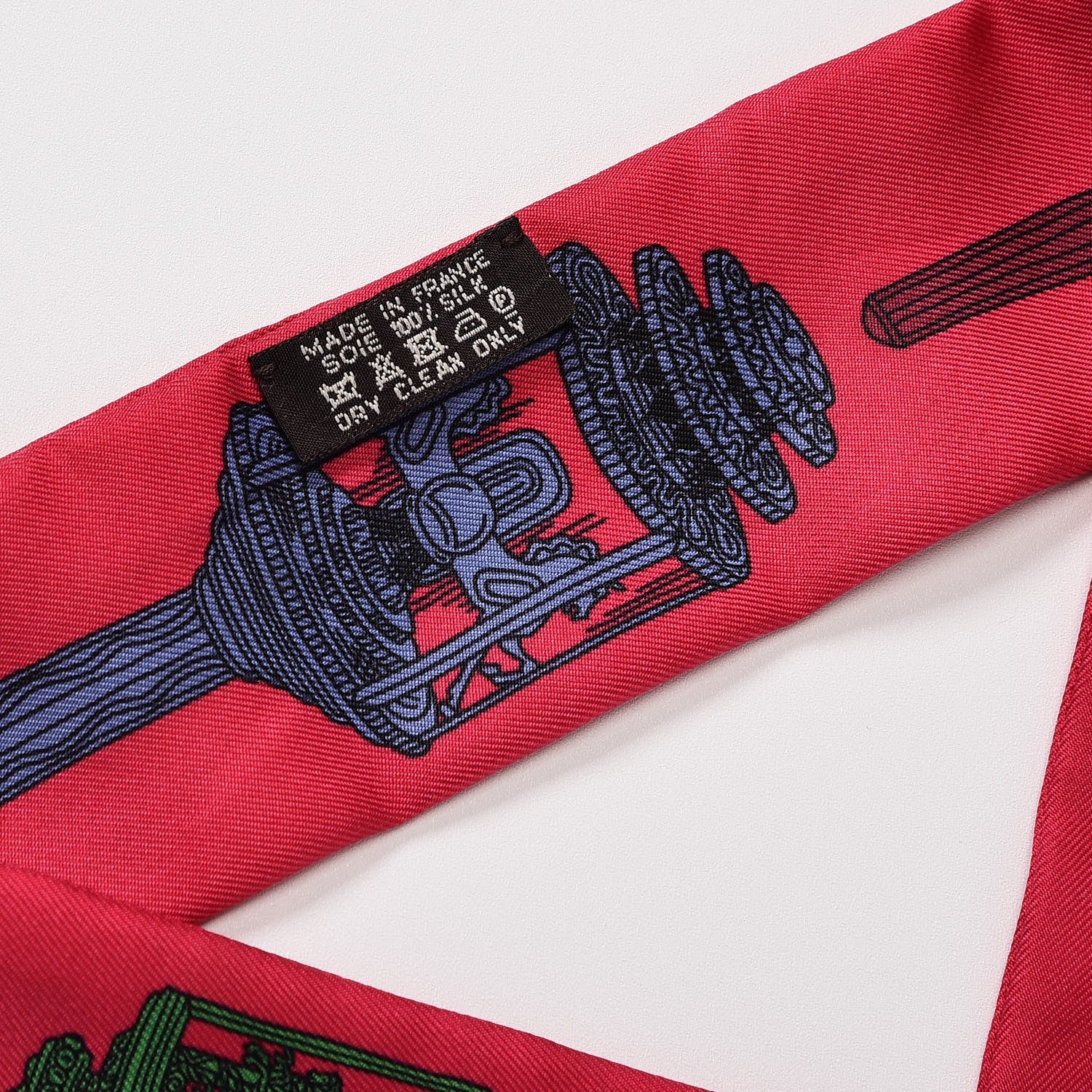 Hermes Silk Merveilleuses Lanternes Twilly Fuchsia Vert Bleu Lavande 3 of 4