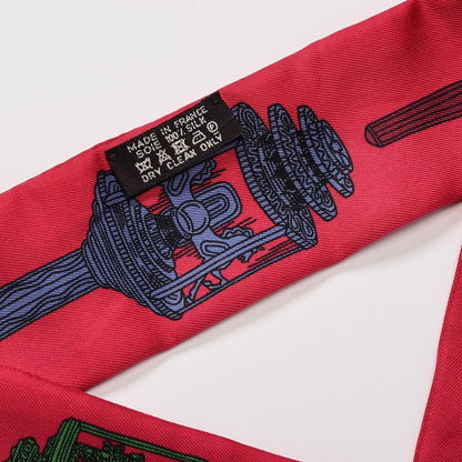 Hermes Silk Merveilleuses Lanternes Twilly Fuchsia Vert Bleu Lavande 3 of 4
