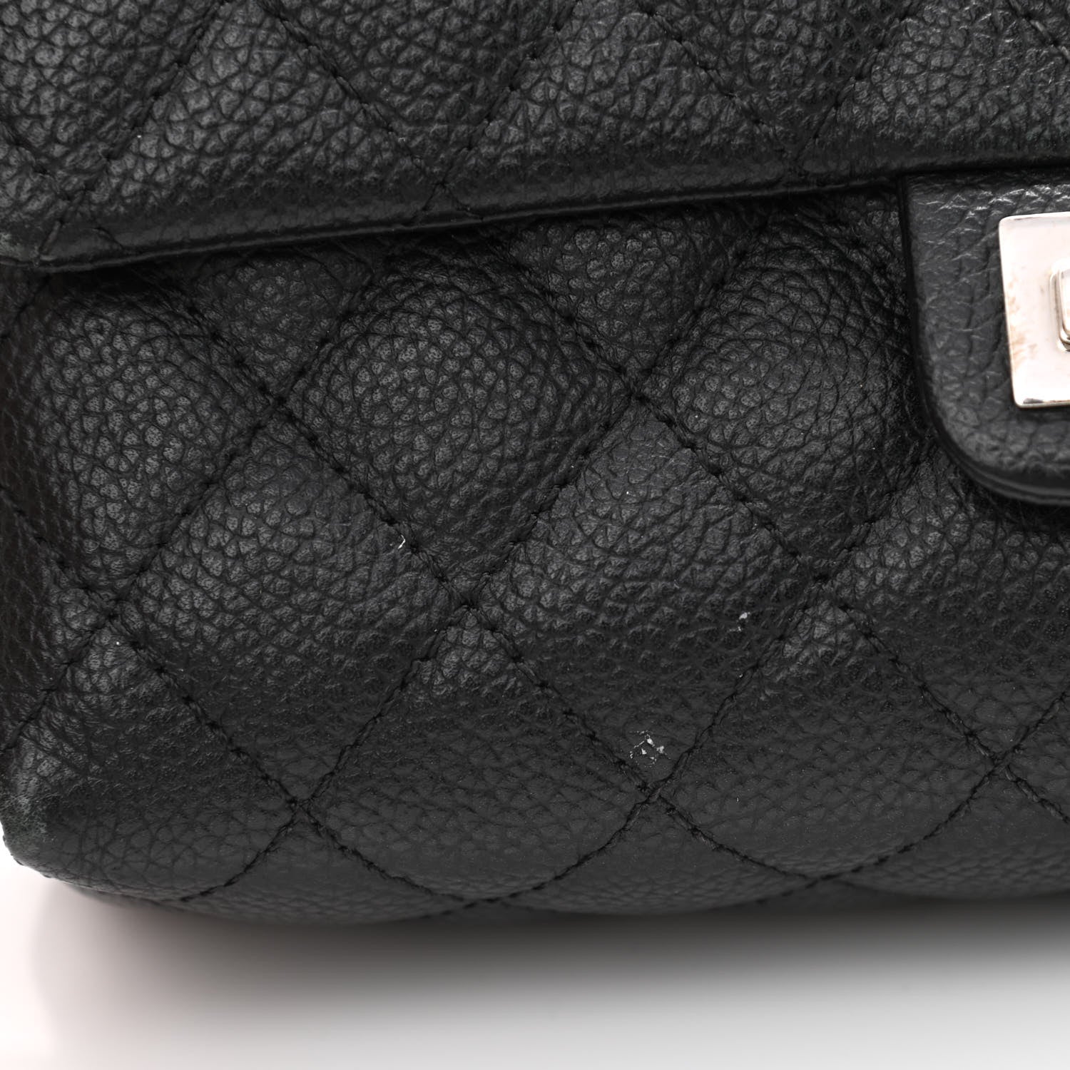 Chanel Grained Calfskin Quilted 2.55 Reissue Flap Belt Bag Clutch Black 12 of 12