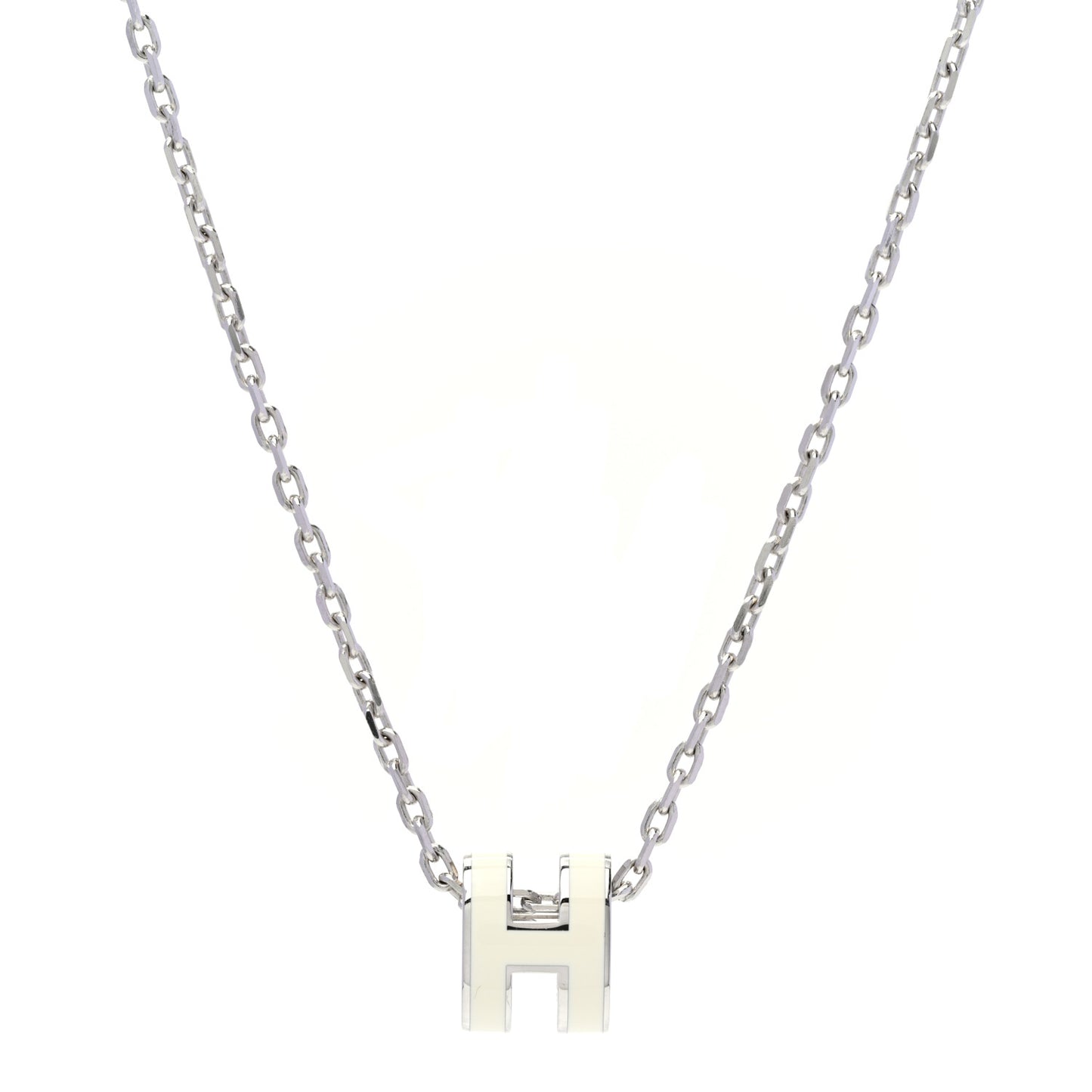 Palladium Mini Pop H Pendant Necklace Marron Glace