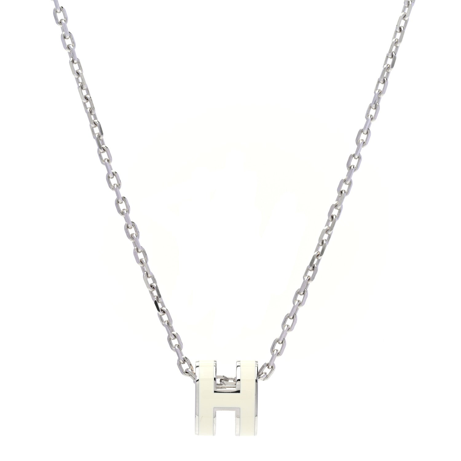 Hermes Palladium Mini Pop H Pendant Necklace Marron Glace 1 of 7