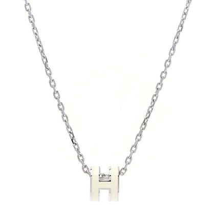 Hermes Palladium Mini Pop H Pendant Necklace Marron Glace 1 of 7