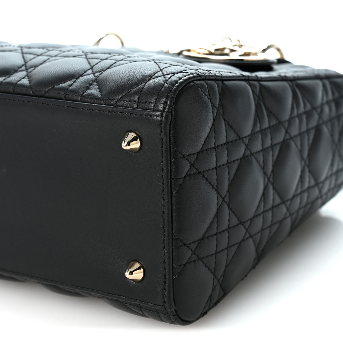 Lambskin Cannage Medium Lady Dior Black
