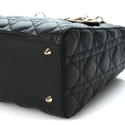 Christian Dior Lambskin Cannage Medium Lady Dior Black 10 of 10