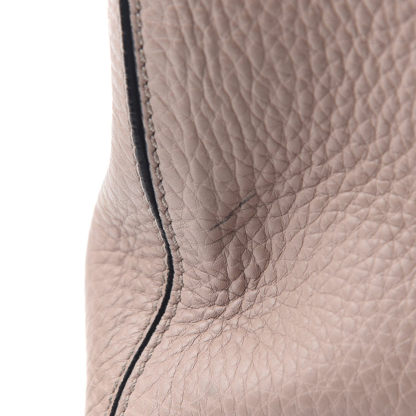 Grained Calfskin Rockstud Shoulder Tote Poudre